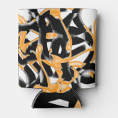 燃え風変わりたテープのメドレー、オレンジ色の白いスクラッチ 缶クーラー (正面)