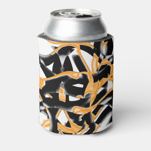 燃え風変わりたテープのメドレー、オレンジ色の白いスクラッチ 缶クーラー (缶裏面)