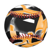 燃え風変わりたテープのメドレー、オレンジ色の白いスクラッチ 野球ボール (正面)