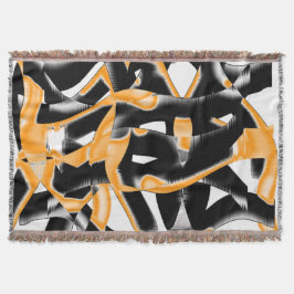 燃え風変わりたテープ、オレンジ色の白いスクラッチ スローブランケット