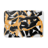 燃え風変わりたテープ、オレンジ色の白いスクラッチ バスマット (正面)