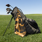 燃え風変わりたリボンのメドレー、オレンジ色 ゴルフタオル (グリーン)