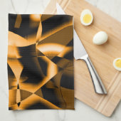 燃え風変わりたリボン、オレンジと黒のメドレー キッチンタオル (四つ折り)