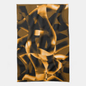 燃え風変わりたリボン、オレンジと黒のメドレー キッチンタオル (縦)