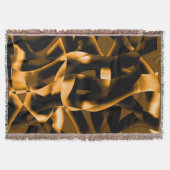 燃え風変わりたリボン、オレンジと黒のメドレー スローブランケット (正面)