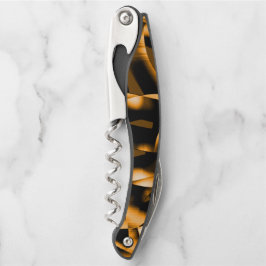 燃え風変わりたリボン、オレンジと黒のメドレー ソムリエナイフ