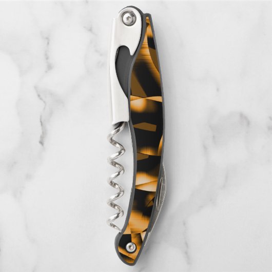 燃え風変わりたリボン、オレンジと黒のメドレー ソムリエナイフ (正面)