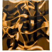 燃え風変わりたリボン、オレンジ色と黒の絡み シャワーカーテン (正面)