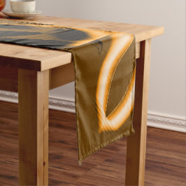 燃え風変わりたリボン、オレンジ色と黒の絡み ショートテーブルランナー