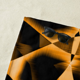 燃え風変わりたリボン、オレンジ色と黒の絡み ビーチタオル