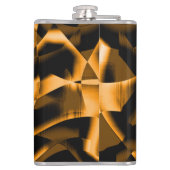 燃え風変わりたリボン、オレンジ色と黒の絡み フラスク (裏面)