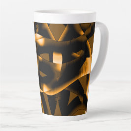 燃え風変わりたリボン、黒とオレンジ カフェラテマグ