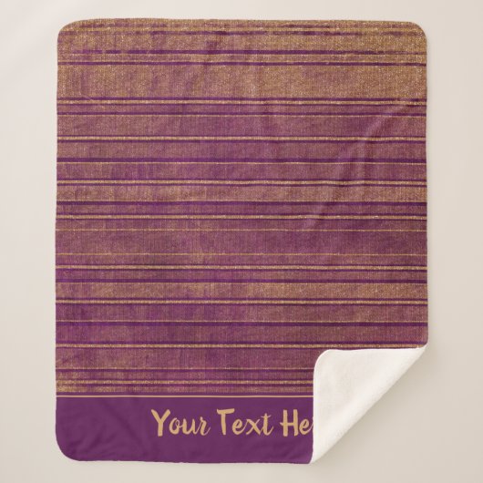 燃かわいらし焼オレンジブルゴーニュストライプーパターン シェルパブランケット (正面)