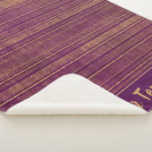 燃かわいらし焼オレンジブルゴーニュストライプーパターン シェルパブランケット (3/4)