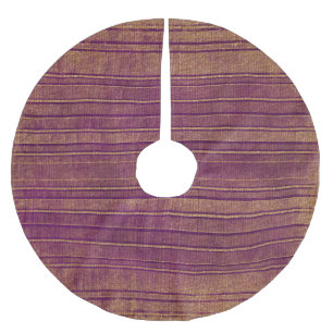 燃かわいらし焼オレンジブルゴーニュストライプーパターン ブラッシュドポリエステルツリースカート