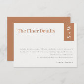 燃はっきりしたモダン焼オレンジラストタン結婚の詳細 エンクロージャーカード (正面/裏面)