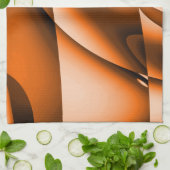 燃やされたオレンジの抽象芸術の台所タオル キッチンタオル (折り畳み)