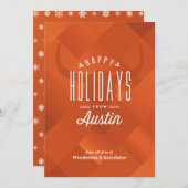 燃やされたオレンジオースティンの長角牛の休日カード シーズンカード (正面/裏面)