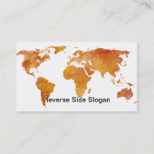 燃やされたオレンジ世界地図 名刺 (裏面)