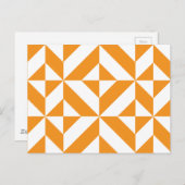 燃やされたオレンジ幾何学的なDecoの立方体パターン ポストカード (正面/裏面)