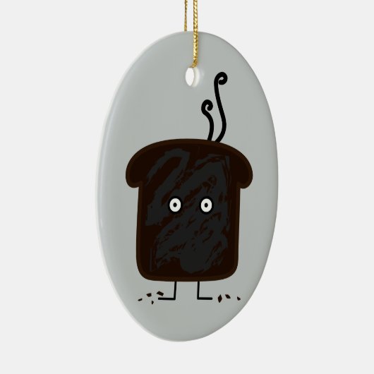 燃やされたトーストの煙は灰のパンを粉々にします セラミックオーナメント (右)