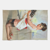 燃やされたピンナップ キッチンタオル (横)