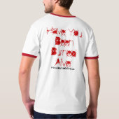 燃やされた生きた生産の Tシャツ (裏面フル)
