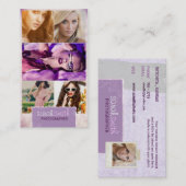 燃やされた端5の写真の名刺: 薄紫 名刺 (正面/裏面)