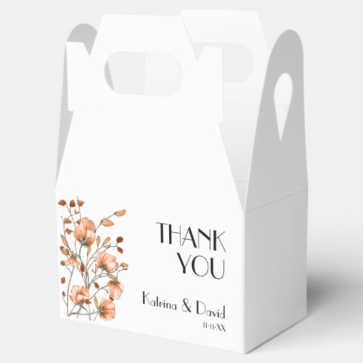 燃エレガントモダンえたオレンジのフローラありがとう フェイバーボックス (オープン)