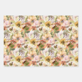 燃エレガント焼オレンジイエロー秋秋フローラ ラッピングペーパーシート (正面)