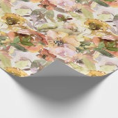 燃エレガント焼オレンジイエロー秋秋フローラ ラッピングペーパー (角)
