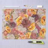 燃エレガント焼オレンジラストクリームフローラ 薄葉紙 (クラフト)