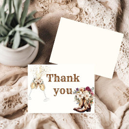 燃エレガント焼オレンジ色の西カウボーイ結婚ズ 出欠カード