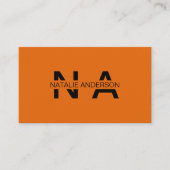 燃エレガント焼オレンジ色QRコードモノグラムロゴボホ 名刺 (正面)