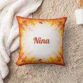 燃パーソナライズされた焼オレンジ紅葉形見 クッション (ブランケット)