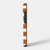 燃モダンえたオレンジと白のカバナのストライプ iPhoneケース (左側面)