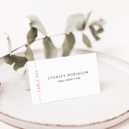 燃モダンえたオレンジの折り結婚畳み座席表 プレイスカード