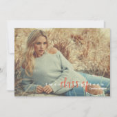 燃モダンえたオレンジ色の矢印の招待状 招待状 (正面)