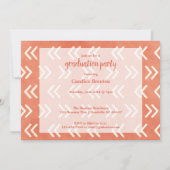 燃モダンえたオレンジ色の矢印の招待状 招待状 (裏面)