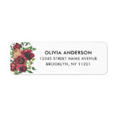 燃モダンえ続くフローラ水色の緑の葉 ラベル (正面)