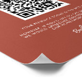 燃モダンエレガントレンガ新婚旅行ファンドQRコード ポスター (角)