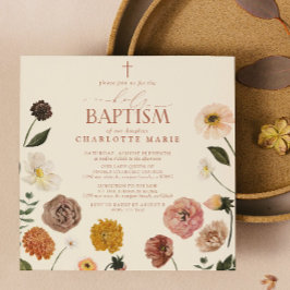 燃モダン焼オレンジテラコッタフローラ聖洗礼 招待状