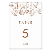 燃モダン焼オレンジワイルドフラワーテラコッタ結婚ズ テーブルナンバー (正面)