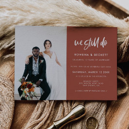 燃モダン焼レンガ我々はまだ誓い更新写真を行う 招待状