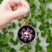 燃女の子らし焼スカル キーホルダー (手)