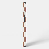燃市松模様に焼オレンジ色の錆テラコッタフォンケース iPhoneケース (左側面)