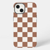 燃市松模様に焼オレンジ色の錆テラコッタフォンケース iPhoneケース (裏面)