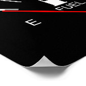 燃料ゲージ空フル白黒赤トラベル ポスター (角)