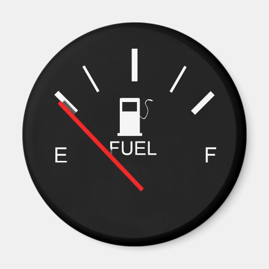 燃料ゲージ空フル白黒赤旅行マグネット マグネット (正面)