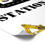 燃料供給ステーション建築ダンプトラックパーティー ポスター (角)